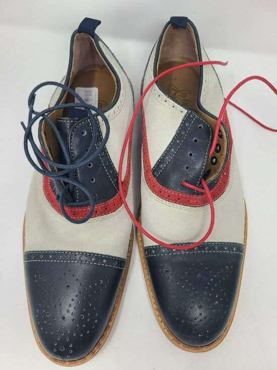 Johnston Murphy Wingtip Oxfords Mens 9M Leather Brogue Dress Shoes Navy... main image 9